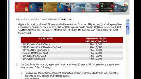 bpi credit card application